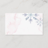 Winter Roze Floral Baby shower Tussenkaart Informatiekaartje (Achterkant)