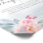 Winter Roze Floral late nachtelijke doeken Poster (Hoek)