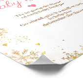 Winter Roze Floral Snowflake Raad Baby Poster (Hoek)