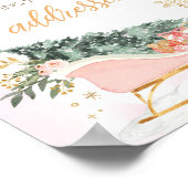 Winter Roze Gouden Sneeuwvlok Envelop Station Poster (Hoek)