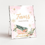 Winter Roze Gouden Sneeuwvlok Gunsten Poster<br><div class="desc">Maak uw evenement speciaal met dit Cold Outside Baby shower met onze schattige en mooie printbare Favorieten Sign met schattige Pink Sleigh thema. Download,  personaliseer en creëer blijvende herinneringen met deze perfecte touch voor uw vreugdevolle viering! BS583</div>