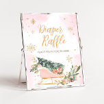 Winter Roze Gouden Sneeuwvlok Luier Raffle Poster<br><div class="desc">Maak uw evenement speciaal met dit Cold Outside Baby shower met onze schattige en mooie printbare Luier Raffle Sign met schattige Pink Sleigh thema. Download,  personaliseer en creëer blijvende herinneringen met deze perfecte touch voor uw vreugdevolle viering! BS583</div>
