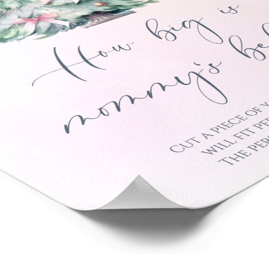 Winter roze hoe groot is mama's buikspel poster (Hoek)