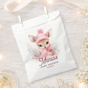 Winter roze hoed sjaal hert meisje Feest Bedankzakje