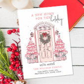 Winter Roze Kerst Deur Nieuw Huis Verhuizen Feestdagenkaart