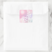 Winter, Roze, Kerstmis Vierkante Sticker (Tas)