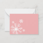 Winter Roze Luier Raffle Kaart Notitiekaartje (Achterkant)