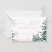 Winter Roze Luier Raffle Kaart Notitiekaartje (Voorkant)