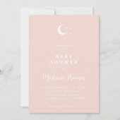 Winter Roze Maan en sterren Kaart (Voorkant)