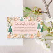 Winter Roze Meisje Baby shower Boek Aanvraag Informatiekaartje