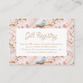 Winter Roze Meisje Baby shower Gift Registry QR co Informatiekaartje (Voorkant)