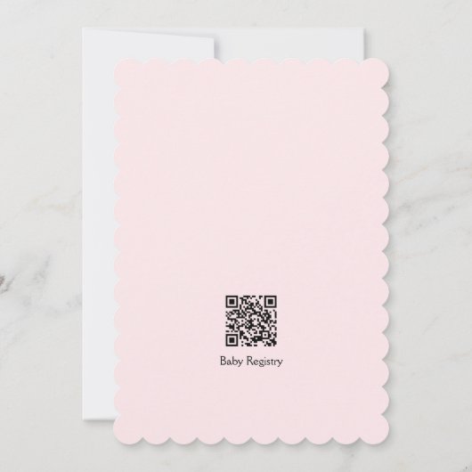 Winter Roze Meisje Baby shower QR Code Kaart (Achterkant)