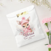 Winter roze pet sjaal herten meisje Party Bedankzakje (Gezegeld)
