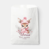 Winter roze pet sjaal herten meisje Party Bedankzakje (Voorkant)