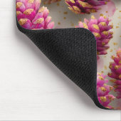 Winter Roze Pine Kegels met Gouden Accenten Muismat (Hoek)
