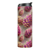 Winter Roze Pine Kegels met Gouden Accenten Thermosbeker (Gedraaid links)