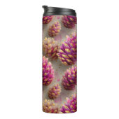 Winter Roze Pine Kegels met Gouden Accenten Thermosbeker (Geroteerd rechts)