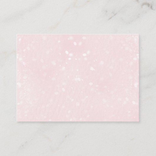 Winter Roze Pinguïn Baby shower Spel Voorspellinge Informatiekaartje (Achterkant)