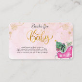 Winter Roze Sleigh Baby shower Boeken voor Baby Informatiekaartje (Voorkant)