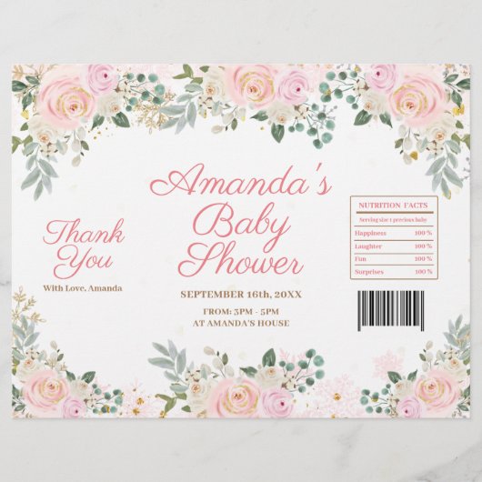 Winter Roze Sneeuwvlok Bloem Zak Wrapper Flyer (Voorkant)