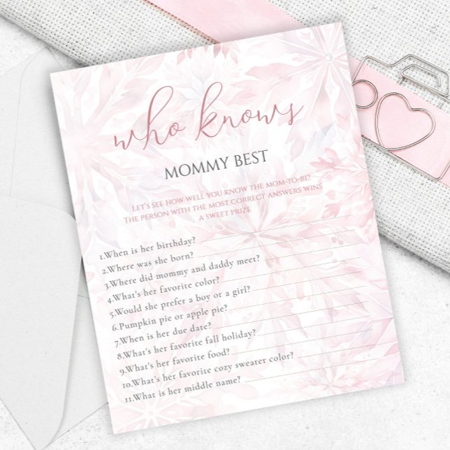 Winter Roze Sneeuwvlok Wie kent Mama Game (Creator heeft geüpload)