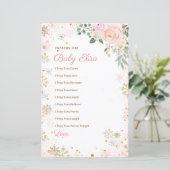 Winter Roze Snowflake Floral Prayers voor Baby (Staand voorkant)