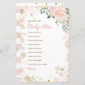 Winter Roze Snowflake Floral Prayers voor Baby (Voorkant / Achterkant)