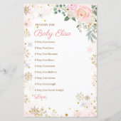 Winter Roze Snowflake Floral Prayers voor Baby (Voorkant)