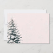 Winter Roze Strik Baby Shower Bedankkaart (Achterkant)