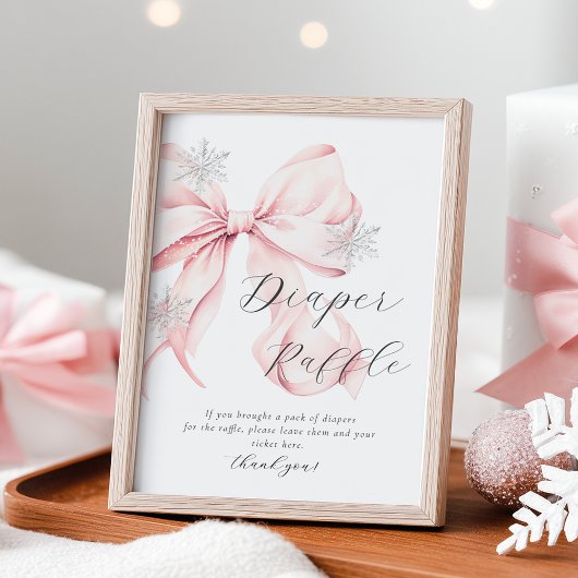 Winter Roze Strik Luierspel Tafelbord Poster