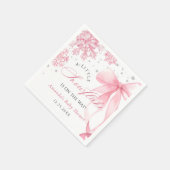 Winter Roze Strik Sneeuwvlokken Baby Borrel Servet (Hoek)