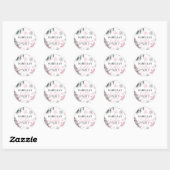 Winter Roze Verjaardag Ronde Sticker (Vel)