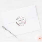 Winter Roze Verjaardag Ronde Sticker (Envelop)