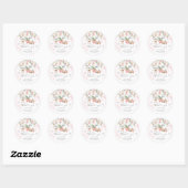 Winter Roze Woodland Animals Girl Baby shower Ronde Sticker (Vel)