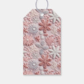 Winter Roze Zilveren Sneeuwvlok Elegant Baby showe Cadeaulabel (Achterkant)