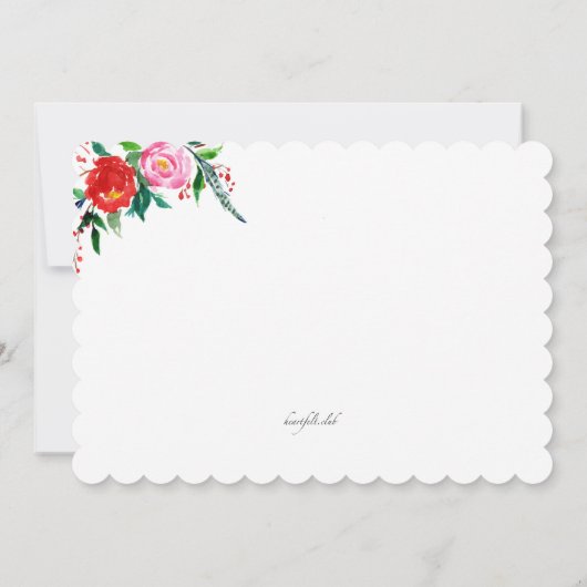 Winter Rozen Bruidsdouche Uitnodiging (Achterkant)