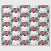 Winter Rozen Pine & Spruce Tree Greenery Trellis Cadeaupapier (Vlak)