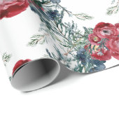 Winter Rozen Pine & Spruce Tree Greenery Trellis Cadeaupapier (Rol Hoek)