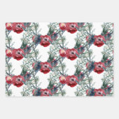 Winter Rozen Pine & Spruce Tree Greenery Trellis Inpakpapier Vel (Voorkant)