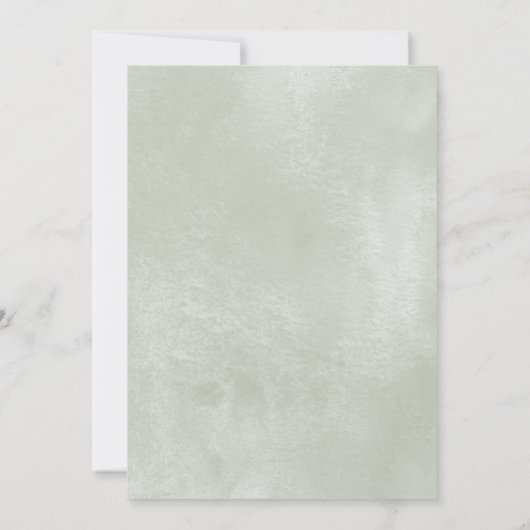 Winter Rozen White Gold Floral Wedding Kaart (Achterkant)