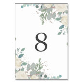 Winter Rozen White Gold Floral Wedding Kaart (Achterkant)