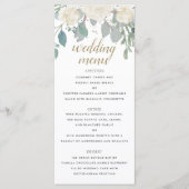 Winter Rozen White Gold Floral Wedding Menu (Voorkant)