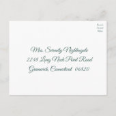 Winter RSVP Deer Floral kerstrood huwelijk Uitnodiging Briefkaart (Achterkant)