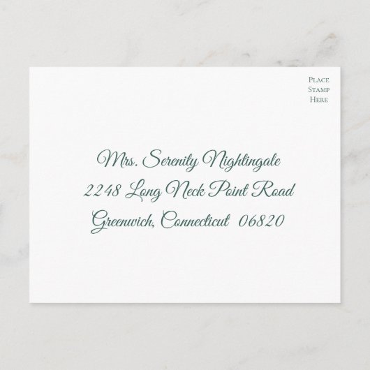 Winter RSVP Deer Floral kerstrood huwelijk Uitnodiging Briefkaart (Achterkant)