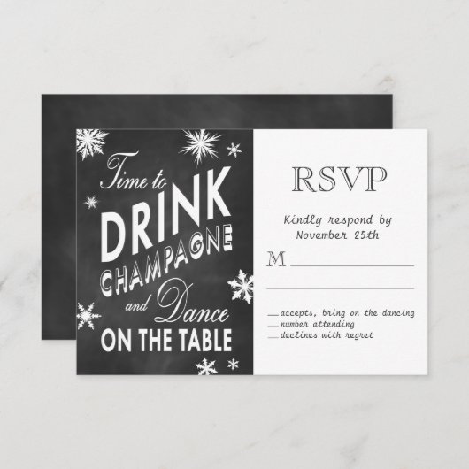 Winter RSVP Tijd tot Drink Champagne (Voorkant / Achterkant)