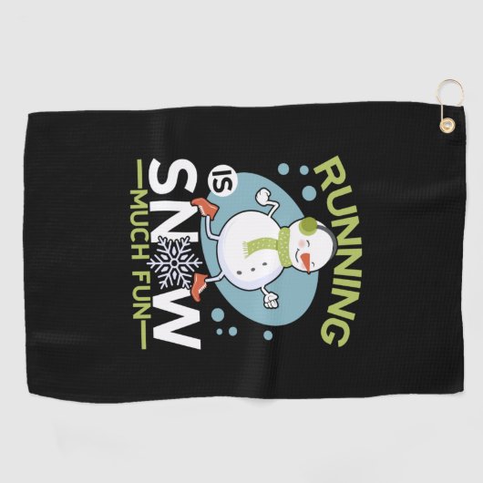 Winter Runner - Runner is Snow Much Fun Golfhanddoek (Horizontaal)