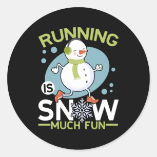Winter Runner - Runner is Snow Much Fun Ronde Sticker