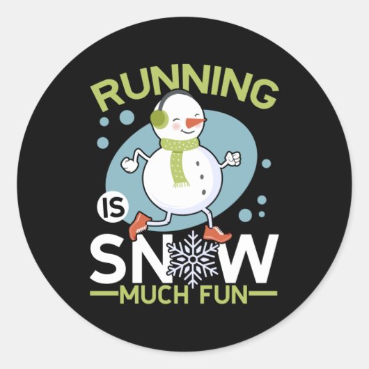 Winter Runner - Runner is Snow Much Fun Ronde Sticker (Voorkant)