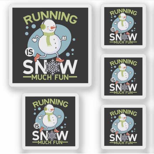 Winter Runner - Runner is Snow Much Fun Sticker (Voorkant)