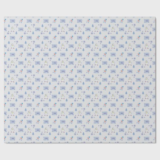 Winter Running - Sneeuwman Kerstboom Cadeaupapier (Vlak)